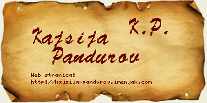 Kajsija Pandurov vizit kartica